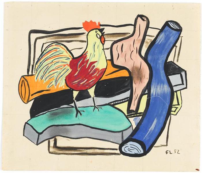 Rooster and logs, 1952 - Fernand Léger