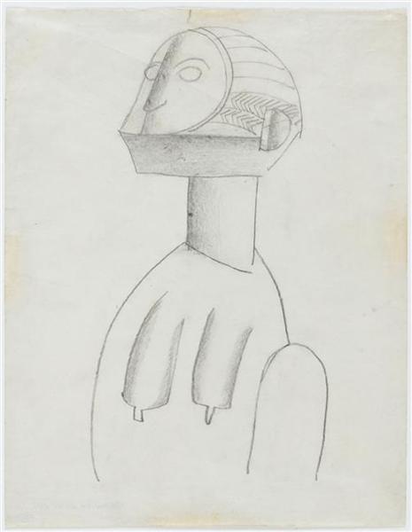 Study of mask for  The creation of Monde - Fernand Léger