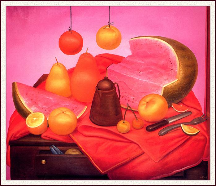 Still Life with Watermelon - Fernando Botero