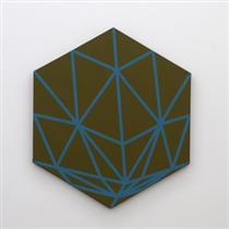 Hexagon with turquoise lines - Флорін Маха