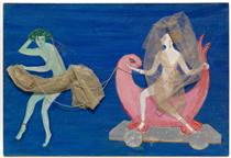 Costume design (Aphrodite on a Dolphin...) for artist's ballet "Orphée of the Quat-z-arts" - Florine Stettheimer