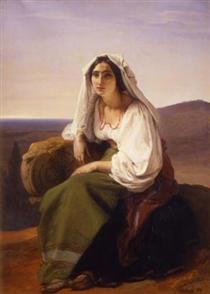 Woman from Ciociaria (Roman peasant woman) - Франческо Гаєс