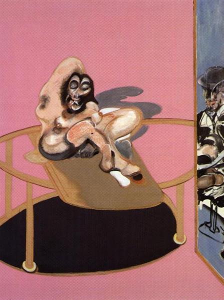 Этюд для Обнаженной с фигурой в зеркале, 1969 - Френсис Бэкон