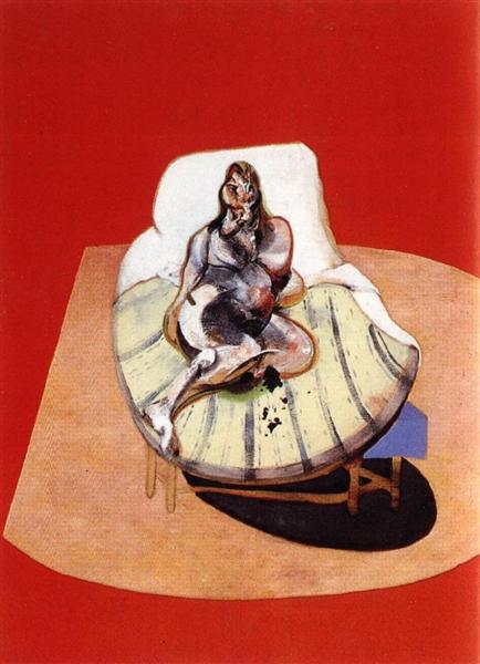 Study for portrait of Henrietta Moraes on a red ground, 1964 - 法蘭西斯‧培根