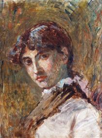Portrait of a Lady, probably Doña Isabel Oller, the artist's sister - Francisco Oller