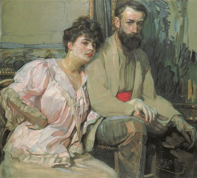 Self-Portrait with Wife, 1908 - 弗朗齐歇克·库普卡