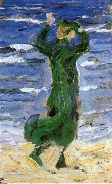 Woman in the Wind by the Sea, 1907 - 法蘭茲·馬克