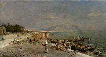 On The Waterfront at Palermo - Franz Richard Unterberger