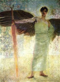 Angel with the Flaming Sword - Франц фон Штук
