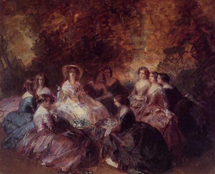 The Empress Eugenie Surrounded by her Ladies in Waiting, 1855 - 弗朗兹·克萨韦尔·温德尔哈尔特