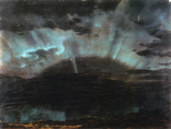 Aurora Borealis, Mt Desert Island, from Bar Harbor, Maine, 1860 - Frederic Edwin Church