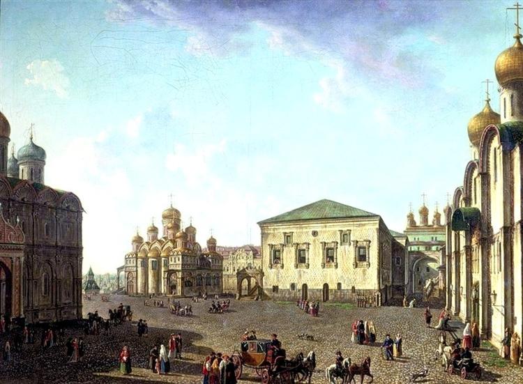 The Annunciation Cathedral and Faceted palace, c.1805 - Fjodor Jakowlewitsch Alexejew