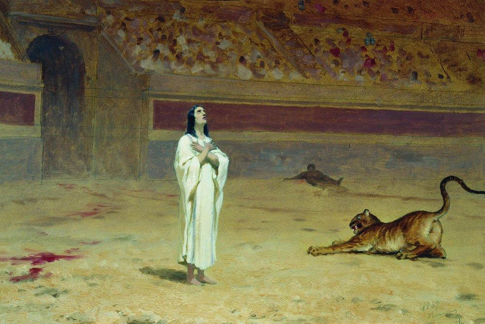 Martyr on a circus ring, 1869 Fyodor Bronnikov