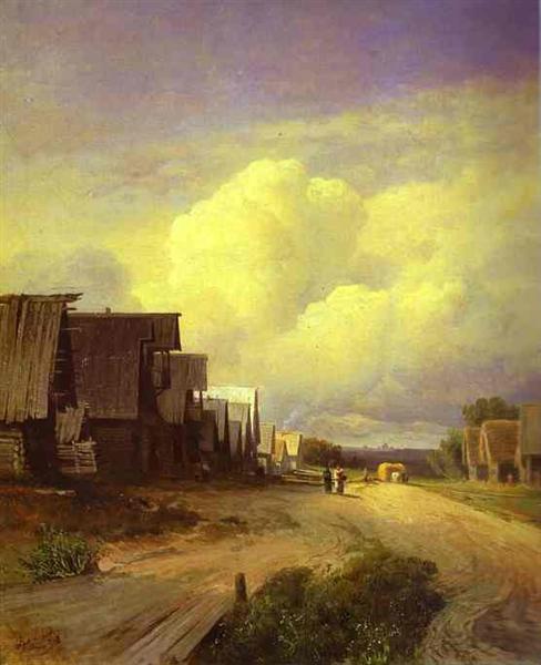 Street in a Village, 1868 - Федір Васільєв