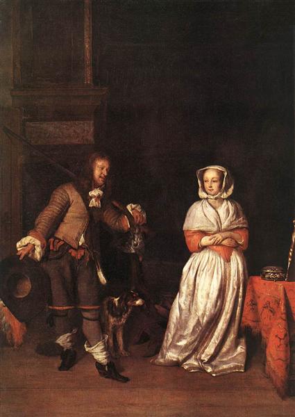 The Huntsman and the Lady, 1658 - 1660 - Габриель Метсю
