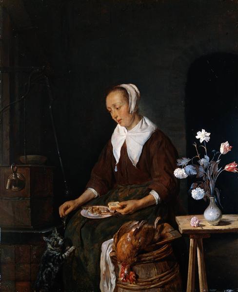 Woman Eating, c.1662 - c.1665 - Габриель Метсю