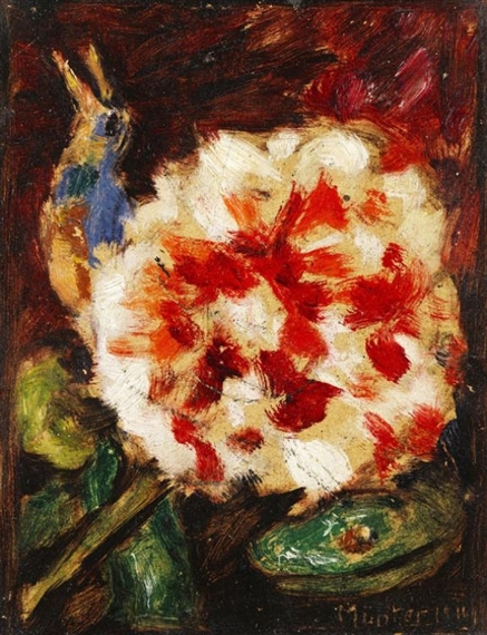 Blume mit Vogel und Echsenkopf, 1911 - Gabriele Munter