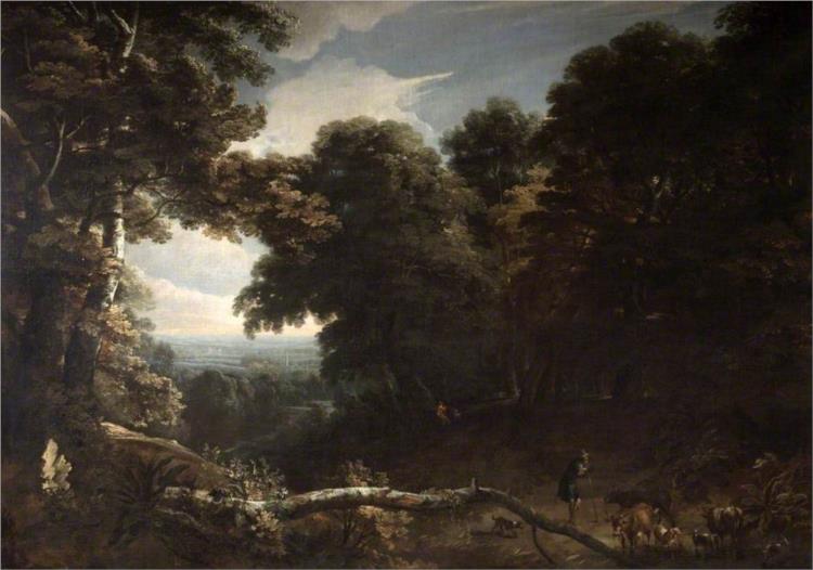 Landscape View through a Wood - Джордж Ламберт