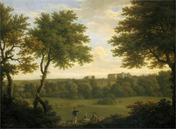 View of Copped Hall in Essex, from the Park, 1746 - Джордж Ламберт