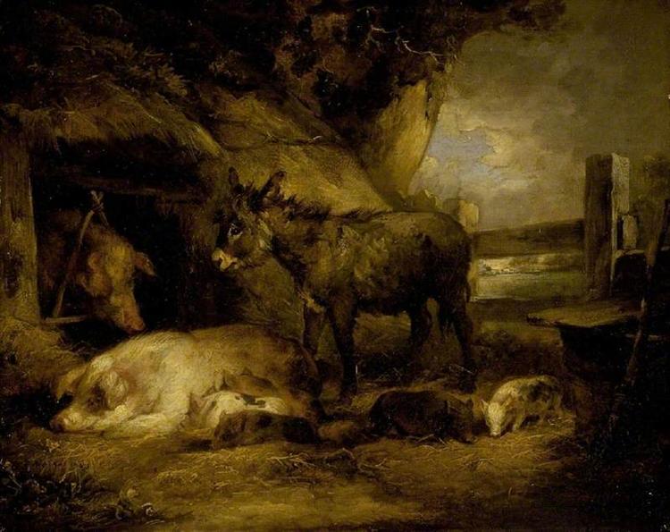Donkey and Pigs, 1789 - George Morland