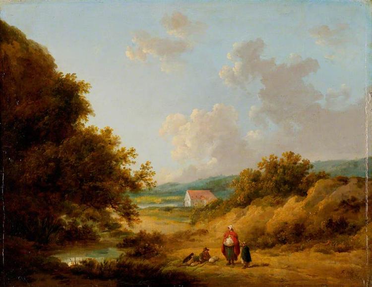 Landscape with a Gypsy Family - George Morland