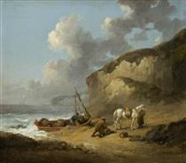 Sea-Coast Scene, Smugglers - Джордж Морланд