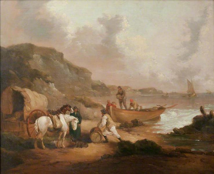 Smugglers on a Beach - Джордж Морланд