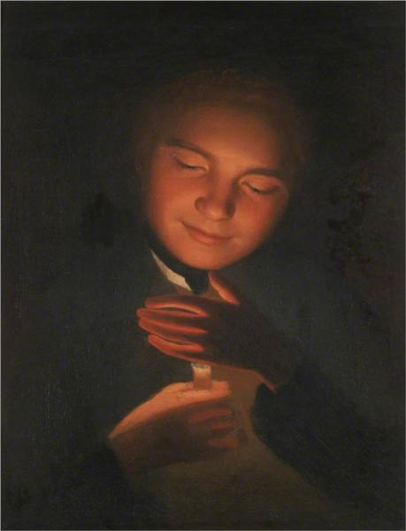 The Artist's Brother James, Holding a Candle, 1761 - Джордж Ромни