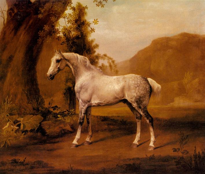A Grey Stallion In A Landscape - Джордж Стаббс