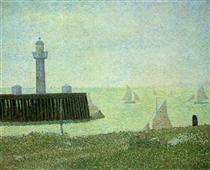 End of the Jetty, Honfleur - Georges Pierre Seurat