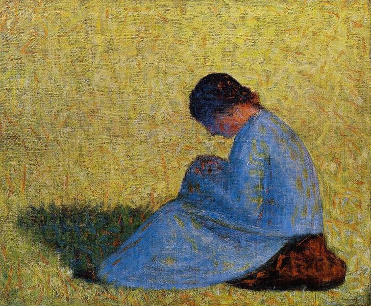 Paysanne assise dans l'herbe, 1882 - 1883 - Georges Seurat