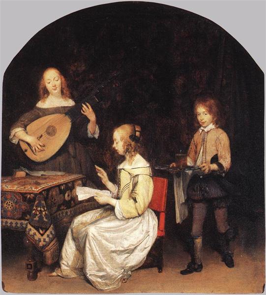 The Concert: Singer and Theorbo Player, c.1657 - Герард Терборх