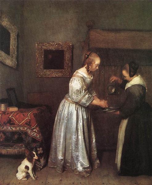 Woman Washing Hands, c.1655 - Gerard ter Borch