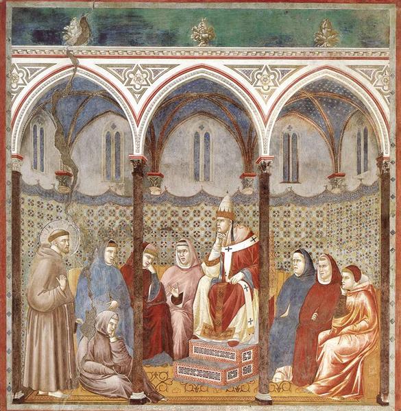 St. Francis Preaching a Sermon to Pope Honorius III, 1297 - 1299 - Giotto