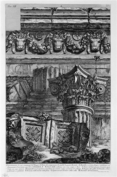 Dimostazione various ornaments of the Temple of Vesta - Джованні Баттіста Піранезі