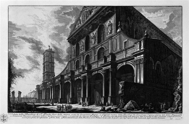 Exterior view of the great Basilica of St. Peter in the Vatican - Giovanni Battista Piranesi