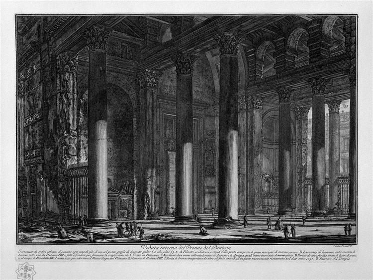 Interior view of the pronaos of the Pantheon - Джованни Баттиста Пиранези