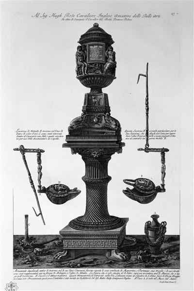 Marble tomb found in 1765 on the Via Labicana together with two vases and a lamp - Giovanni Battista Piranesi