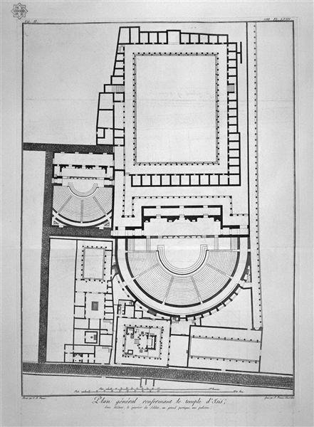 Piano prospettico del capitello all`ingresso della casa prospiciente la Basilica - Giovanni Battista Piranesi