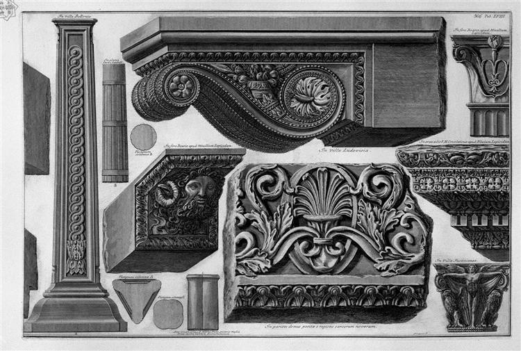 Shelf, capitals, friezes, etc. - Giovanni Battista Piranesi