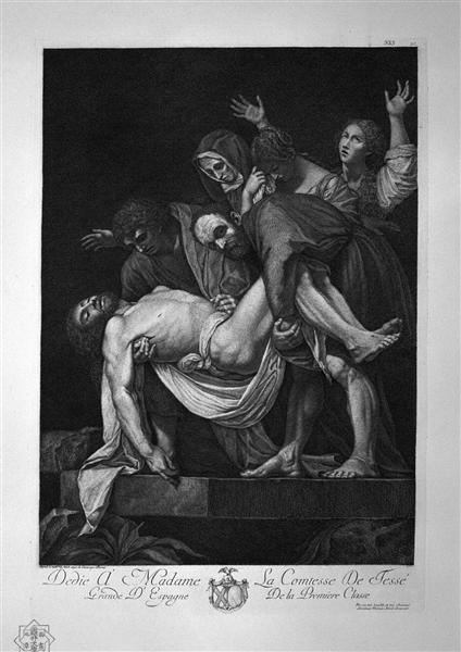 The Deposition of Michelangelo da Caravaggio - Джованни Баттиста Пиранези