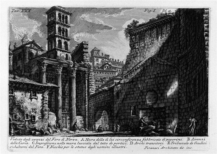 The Roman antiquities, t. 1, Plate XXX. Forum Nervae., 1756 - Джованні Баттіста Піранезі
