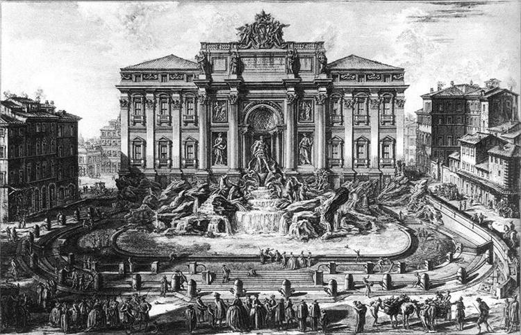 The Trevi Fountain in Rome - Giovanni Battista Piranesi
