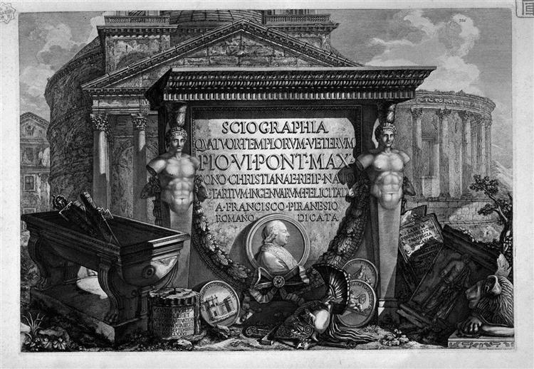 Title page with a dedication to Pope Pius VI - Giovanni Battista Piranesi