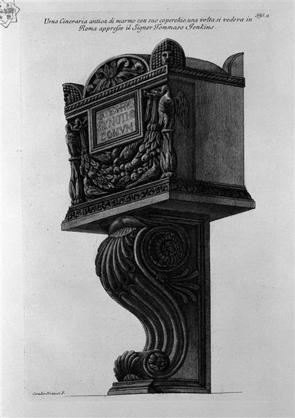Urn of marble with its lid - Giovanni Battista Piranesi