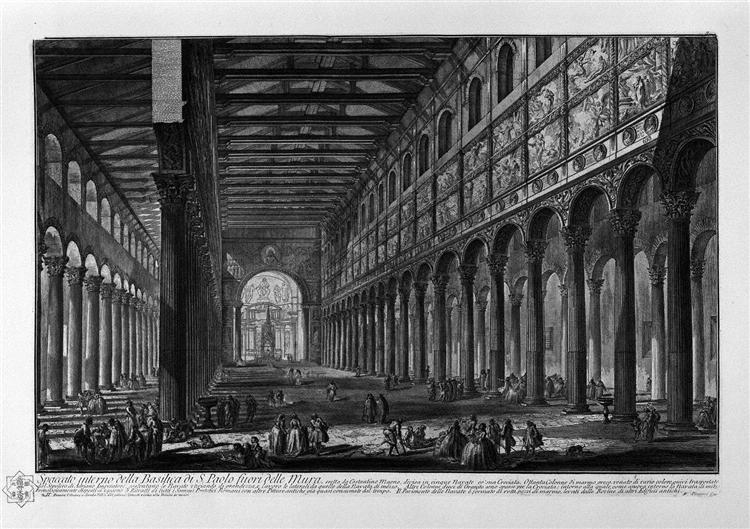 View of the Basilica of St. Paul Outside the Walls, built by Constantine the Great - Giovanni Battista Piranesi