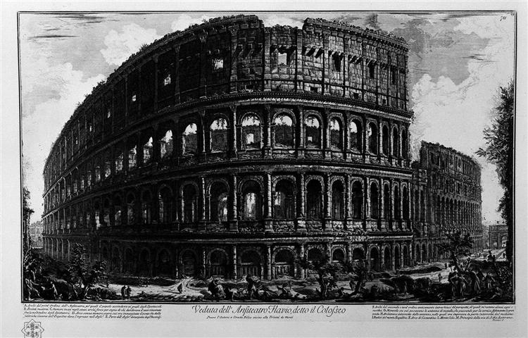 View of the Flavian Amphitheatre, called the Colosseum, 1756 - Джованни Баттиста Пиранези