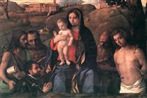 Madonna and Child with Saints and a Donor - Giovanni Bellini