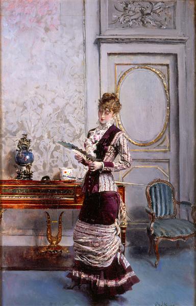 A Lady Admiiring a Fan, 1878 - Джованни Болдини