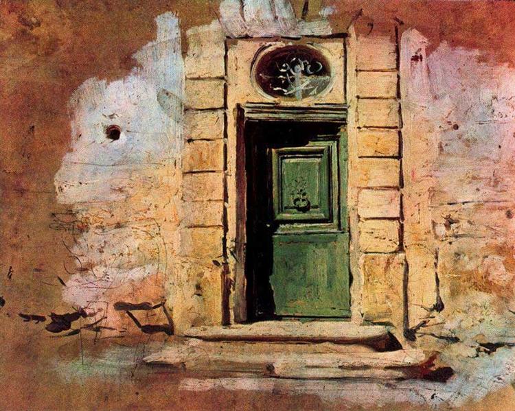 The little green door, c.1873 - 乔瓦尼·波尔蒂尼
